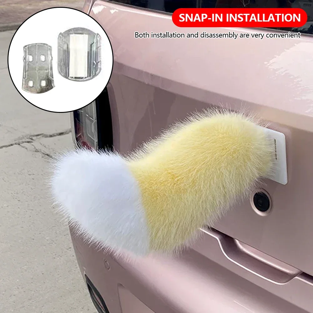 Car Accessories Rear - อุปกรณ์ตกแต่งท้ายรถ ขนหางจิ้งจอกน่ารัก ขนฟูฟ่อง สำหรับตกแต่งมอเตอร์ไซค์ จักรยาน