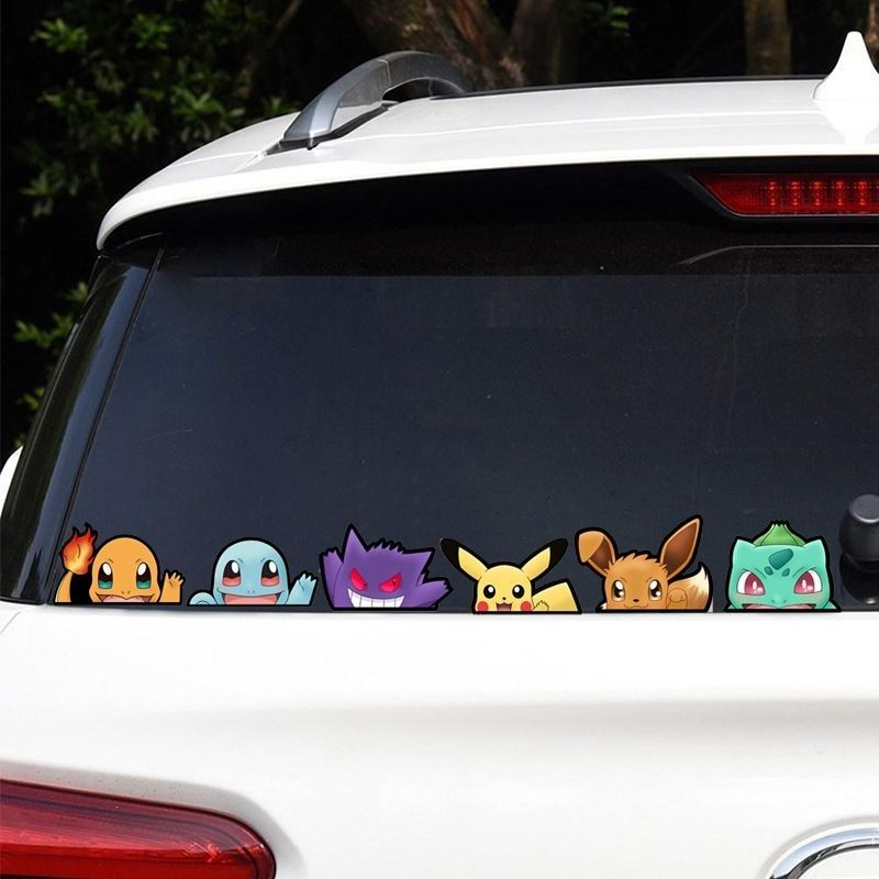 Car Accessories Rear - สติ๊กเกอร์ติดกระจกรถยนต์โปเกมอน, สติ๊กเกอร์ปิดรอยขีดข่วนด้านหลังรถโปเกมอน เกนการ์, สติ๊กเกอร์การ์ตูนน่ารักและสนุกสนาน, ของขวัญสำหรับเพื่อน
